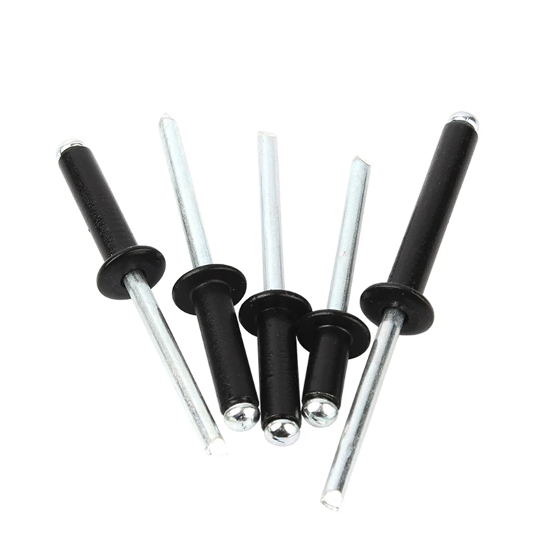 Leijiu M2.4 M2.8 M3.2 M3.6 M4 M5 M6 M6.4 Schwarze Aluminium-Blindnieten mit Pilzkopf und Brechdorn – Detail 5