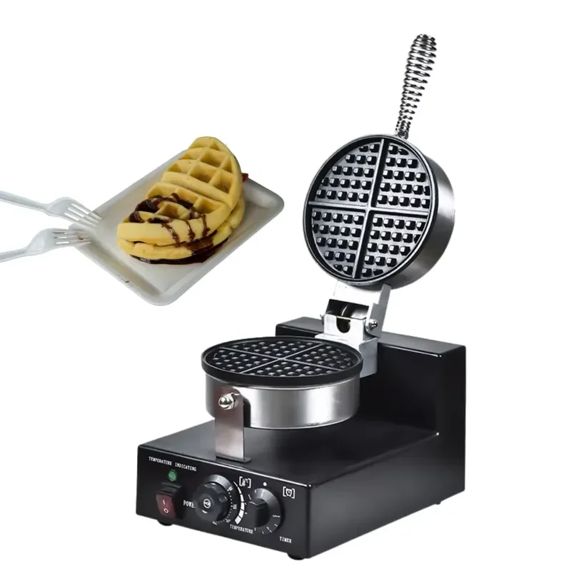Electric Single Head Waffle Maker for Home Kitchen Smart Appliance Non Stick Iron Direct Factory Sale Easy Clean Breakfast