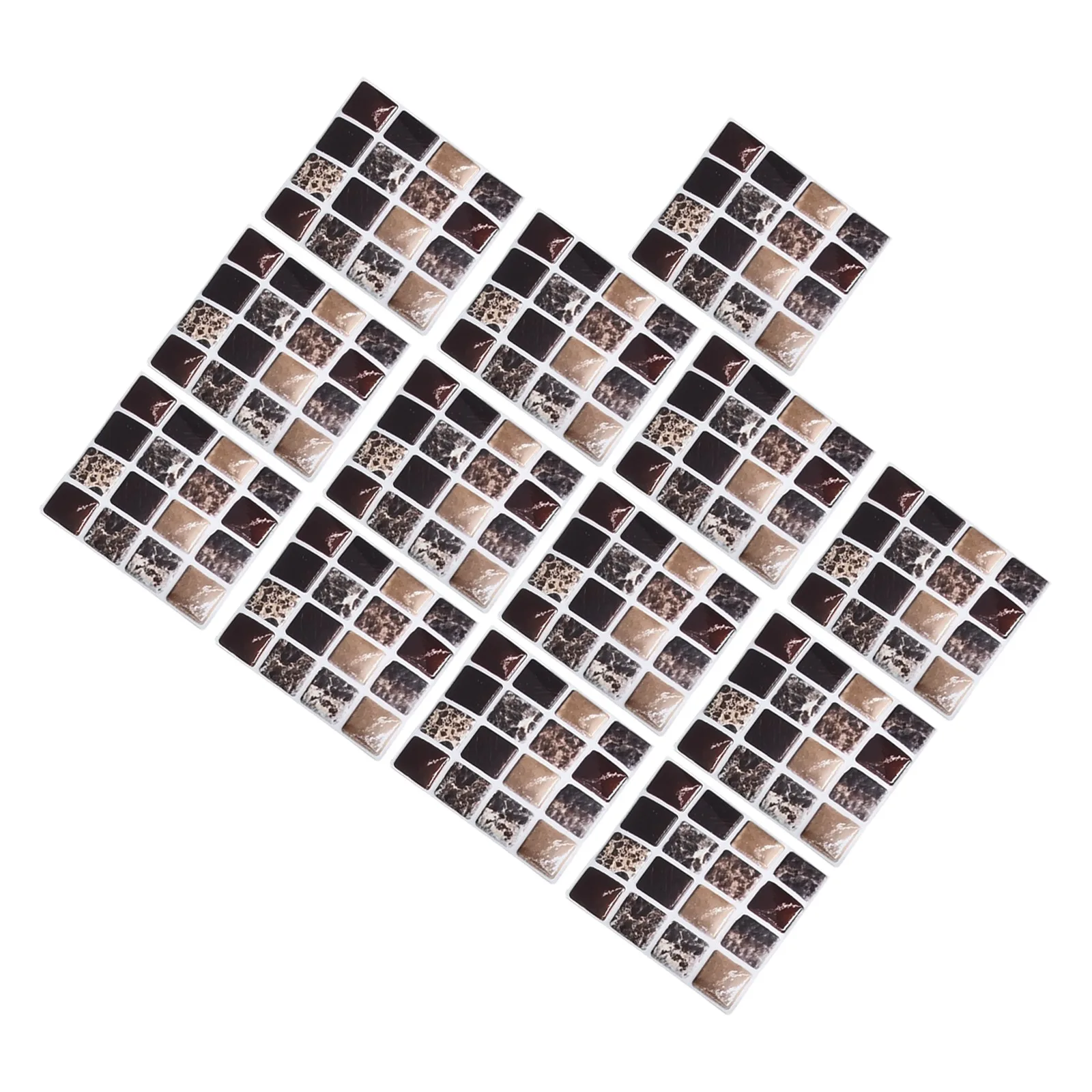 Mosaic Tile Wall Decorations Set of 20 Waterproof Stickers Perfect for Stylish Interior Design in Kitchens or Bathrooms