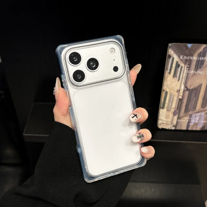 Square Candy Color Soft Edge Clear Acrylic Phone Case for IPhone 18 Pro 17 16 15 Pro Max Crystal Ice Cube Shockproof Armor Cover - view 6
