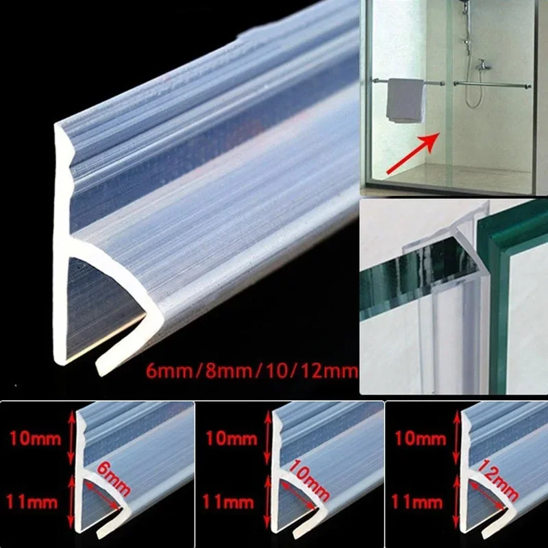 20M H Shape Glass Seal Strip 6/8/10/12mm Silicone Shower Weather Strips Draft Stopper office balcony Door Window Sealing Strips