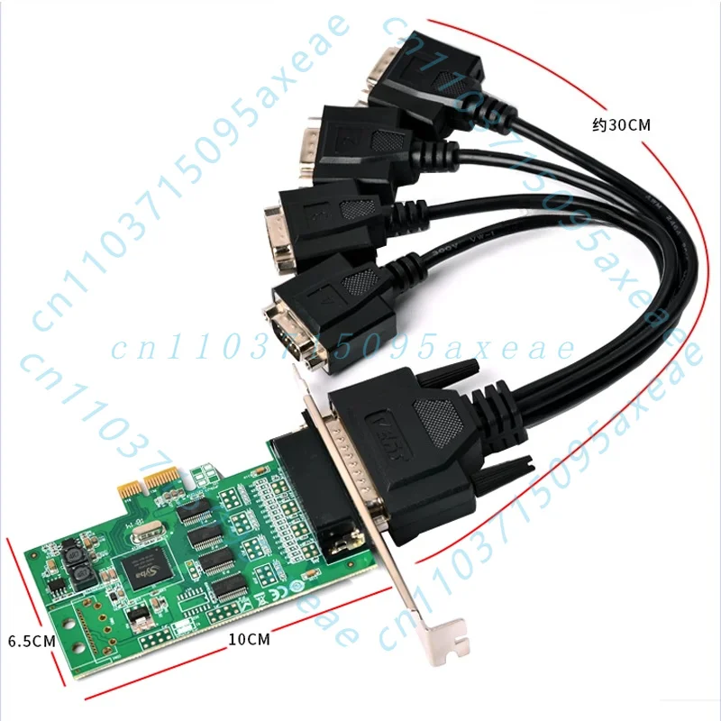 For Syba E1-PCE6134-4SCM PCI-E to 4 Port RS232 Serial Card with 1 to 4 Cable 15KV ESD for POS Industrial