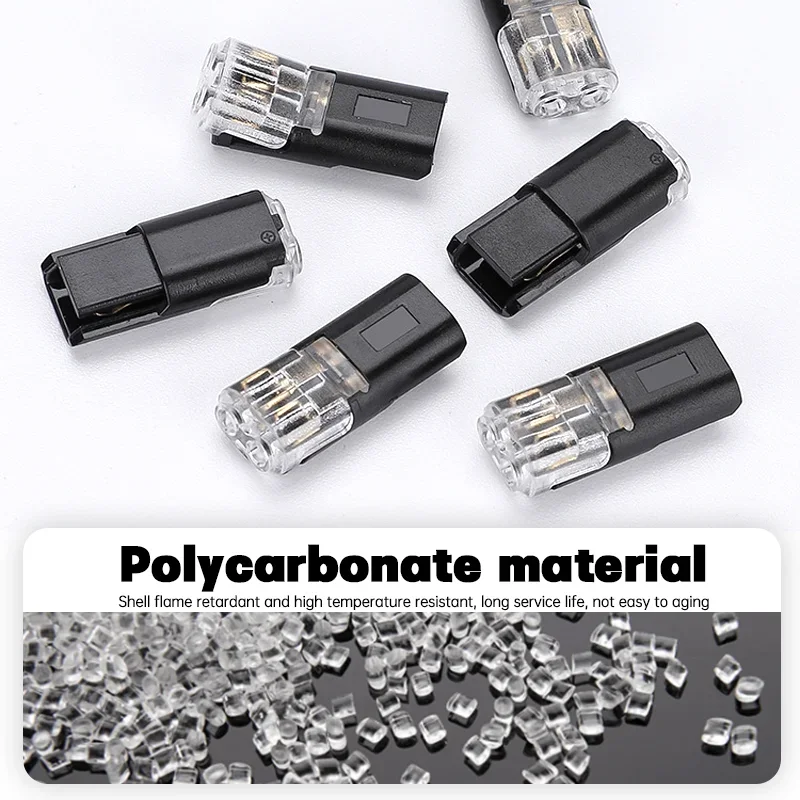 Double-Wire Plug-in Connector Led Light Strip Connectors 2 Pin Led Strip Lights Connectors Low Voltage Wire Connector with Locki
