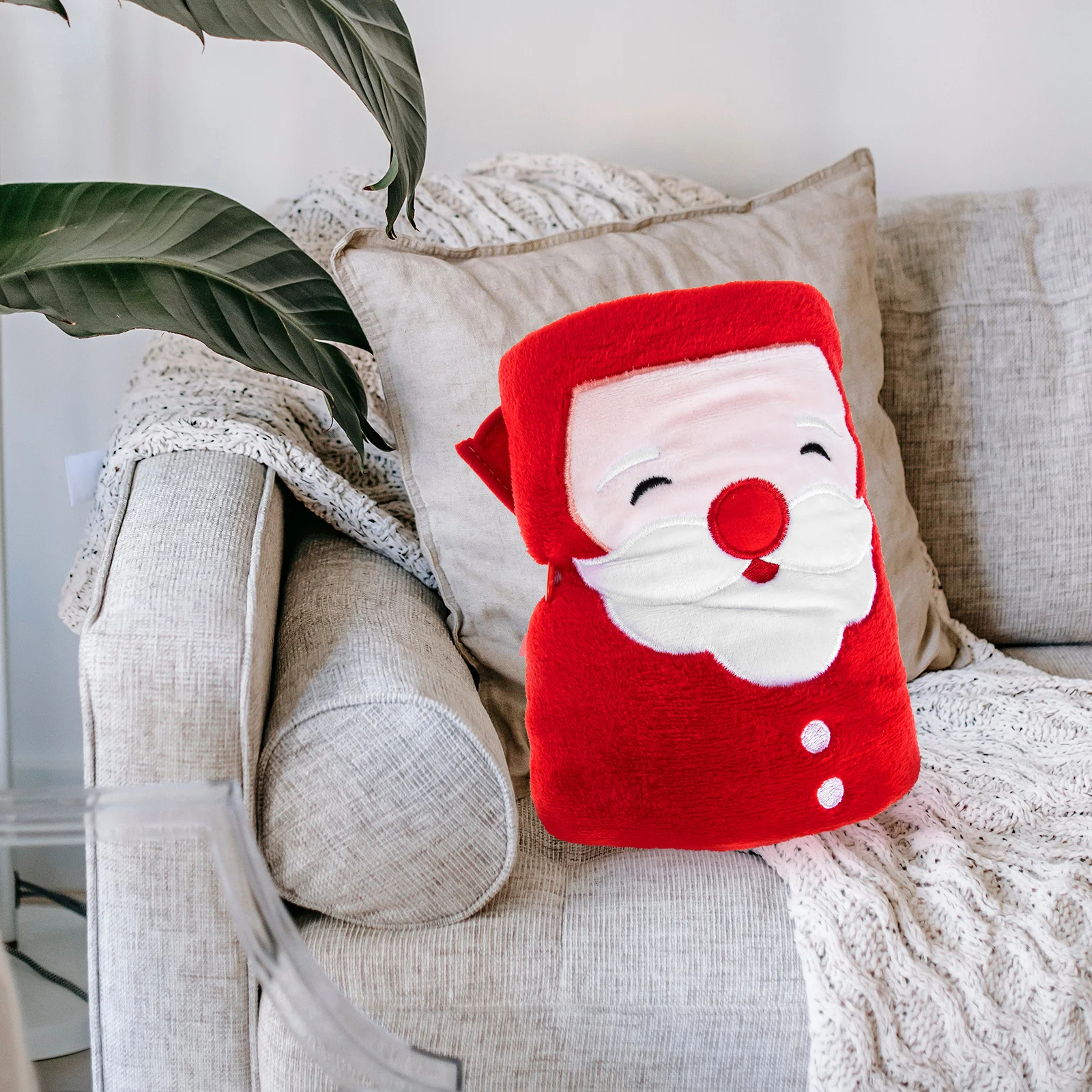 

Xmas Santa Claus Throw Blanket Flannel Warm Xmas Gift Blanket for Sofa Car Home Supplies Santa Claus Blankets