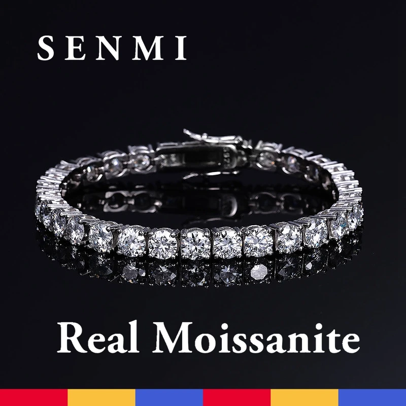 

SEMNI 0.5CT 1.0CT Real Moissanite Tennis Bracelets for Women Men Sparkling 925 Sterling Silver Lab Diamond Luxury Fine Jewelry