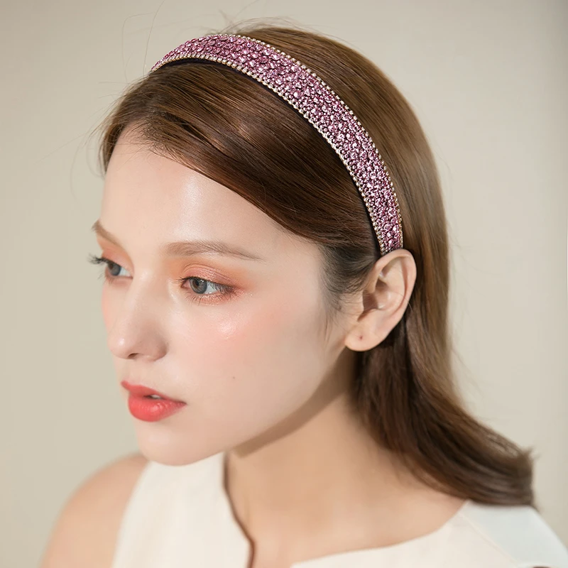 2024 New Fashion Diamond-Encrusted Headband for Women Trendy Colorful Full Rhinestone Hairband Exquisite Luxury Hair Accessories