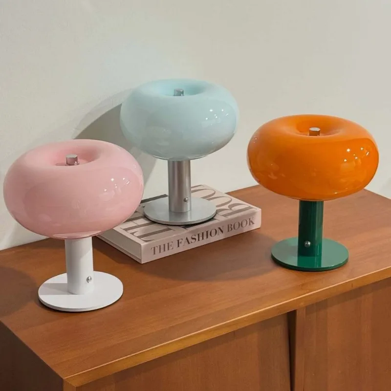 Glass mushroom rechargeable night light, ornament decorative light night light