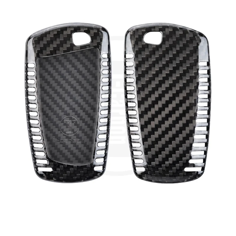 For BMW Old Style 3 5 Serial 520li 525 530 320 325 330 Genuine Carbon Fibre Car Key Case Shell Keychain Keyring Car Accessories