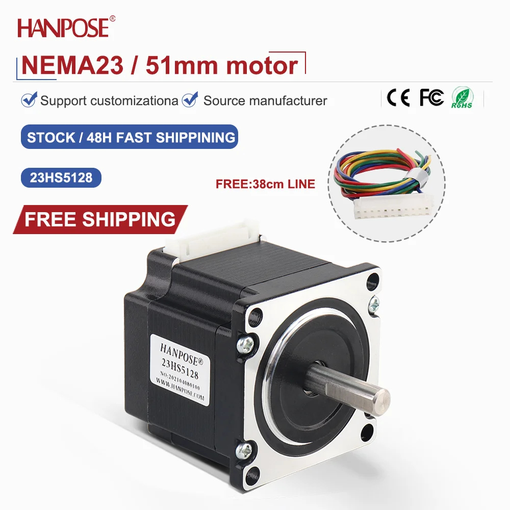 

NEMA23 23HS5128 шаговый двигатель 1,01 Нм 2,8 А двухфазный четырехпроводной аксессуар для 3D-печати производитель двигателей прямые продажи NEMA17