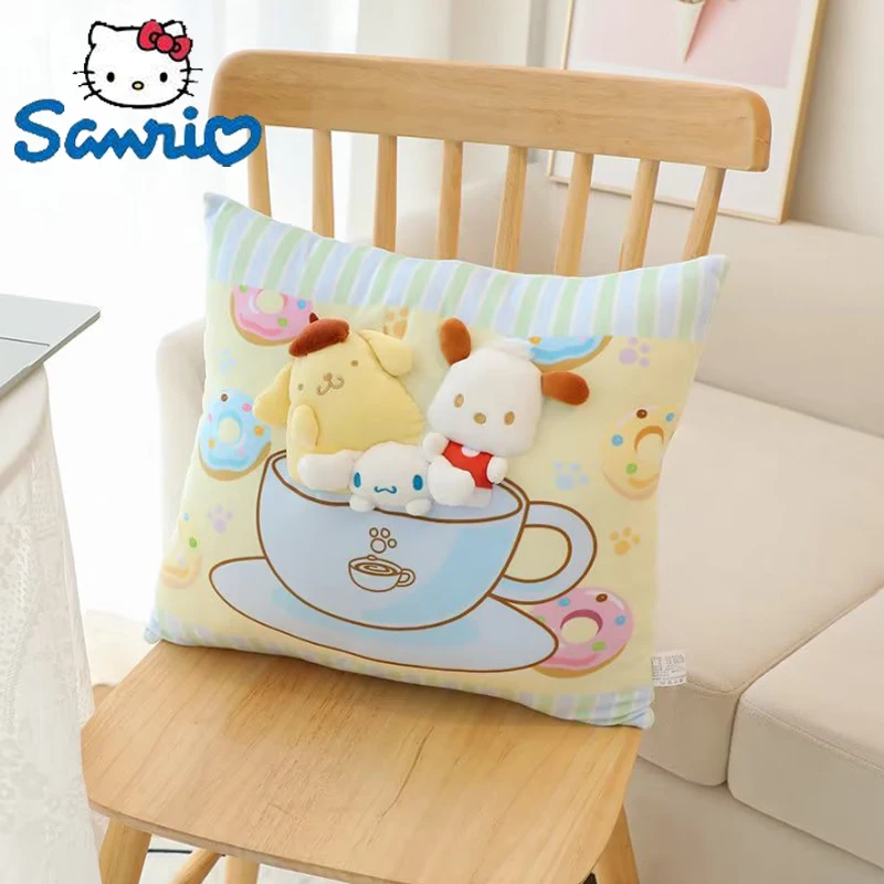 

Sanrio 3d стерео Cinnamoroll понравико помпон пуриновая Подушка Kawaii аниме мягкая плюшевая подушка плюшевая мультяшная домашняя плюшевая игрушка подарок