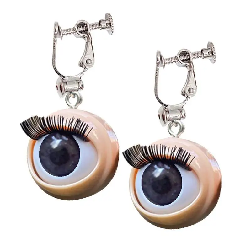 Eyeball Earrings Unique Creative Horror Awful Big Eye Blinking Eyeball Earring Stylish Doll Eyeball Party Halloween Christmas