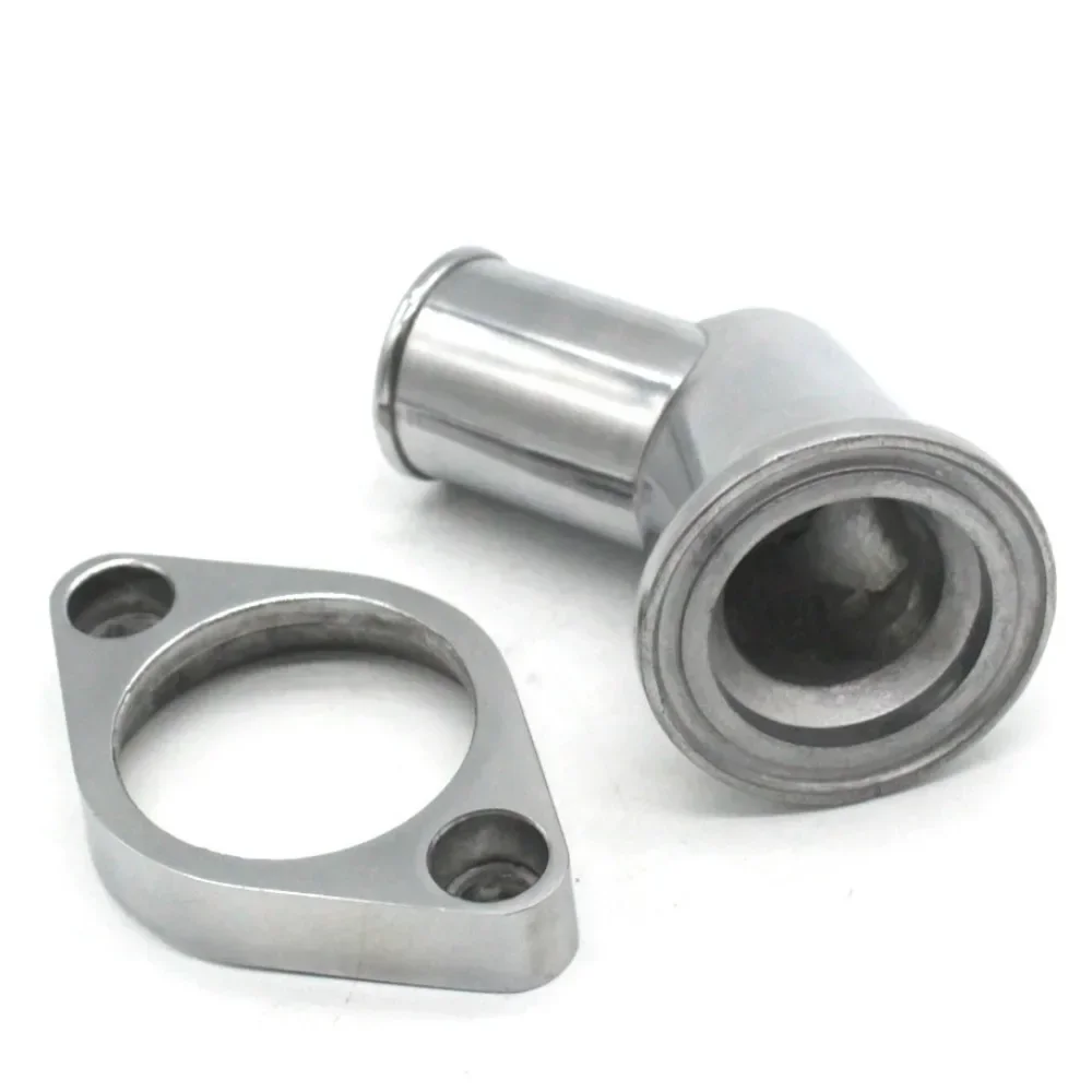 Car Polished Aluminum Chrome 45 Degree Water Neck Chrome Plated O-Ring Water Necks For SB BB for Chevy 327 350 454 396 Engines