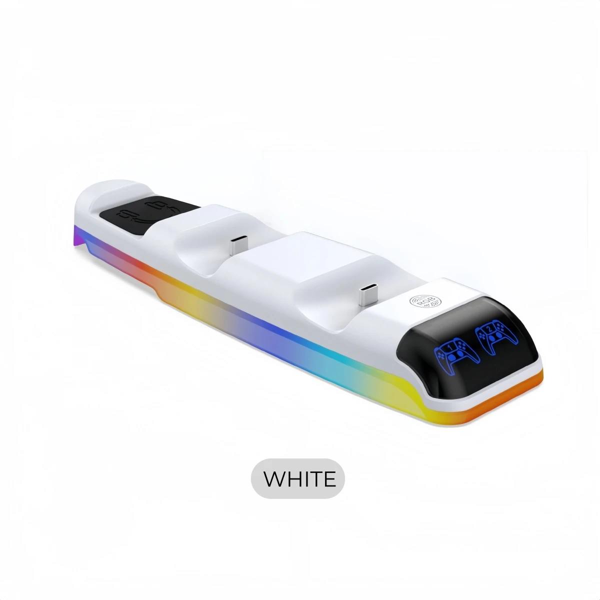 RGB-licht oplaaddock voor PS5 DualSense draadloze controller, bovenste oplaadstation voor PS5 Slim gameconsole accessoire