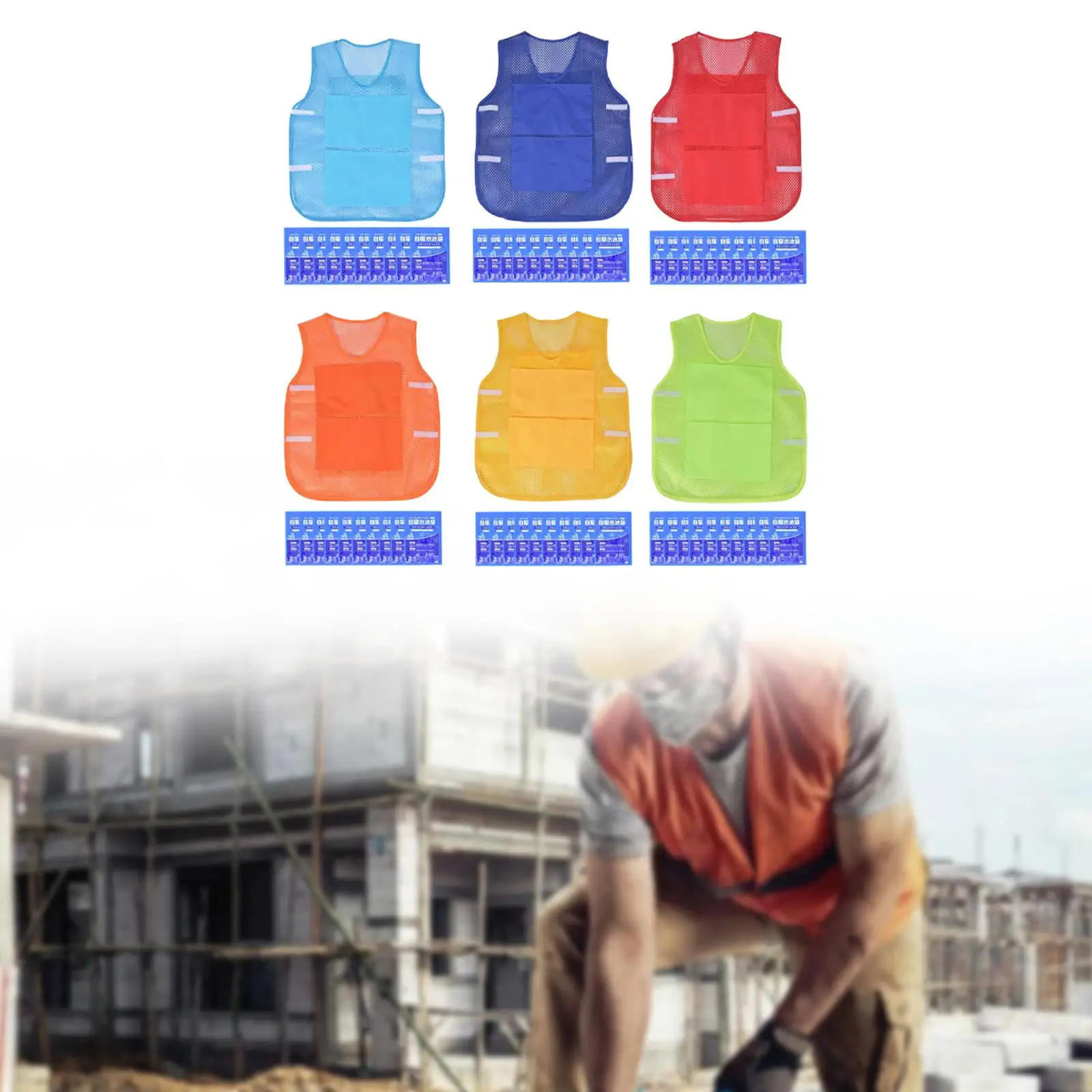 

Cooling Ice Vest with Ice Packets Hot Weather Cooling Clothes for Picnic High Temperature Work Environment Outdoor Warehouses