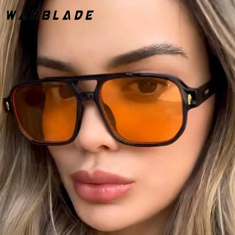 

Vintage Pilot Double Bridges Women's Sunglasses Luxury Rivets Decorate Men Sunglass Outdoor Driving Brand Design Eyewear UV400