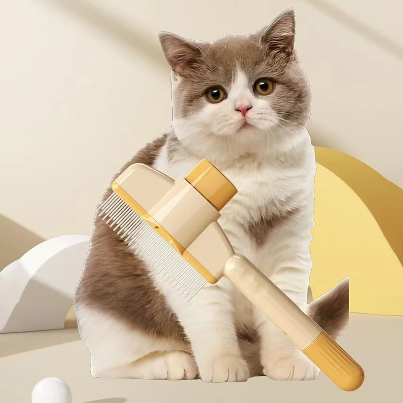 Pettine per cani Rimozione peli di animali domestici Spazzola per cani con un pulsante Spazzola per gatti Pettini per massaggio Spazzole per toelettatura per cani Strumento Forniture per animali domestici