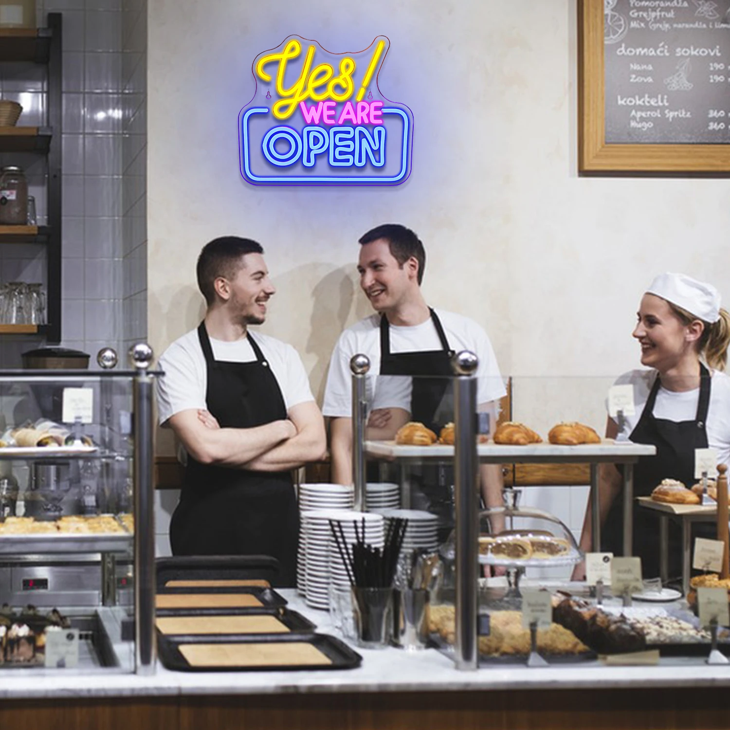 Yes We Are Open Neon Sigh LED Hanging Wall Light For Shop Store Bar Club Bar Attractive Welcome Sighs Super Bright Lamp Wall Art