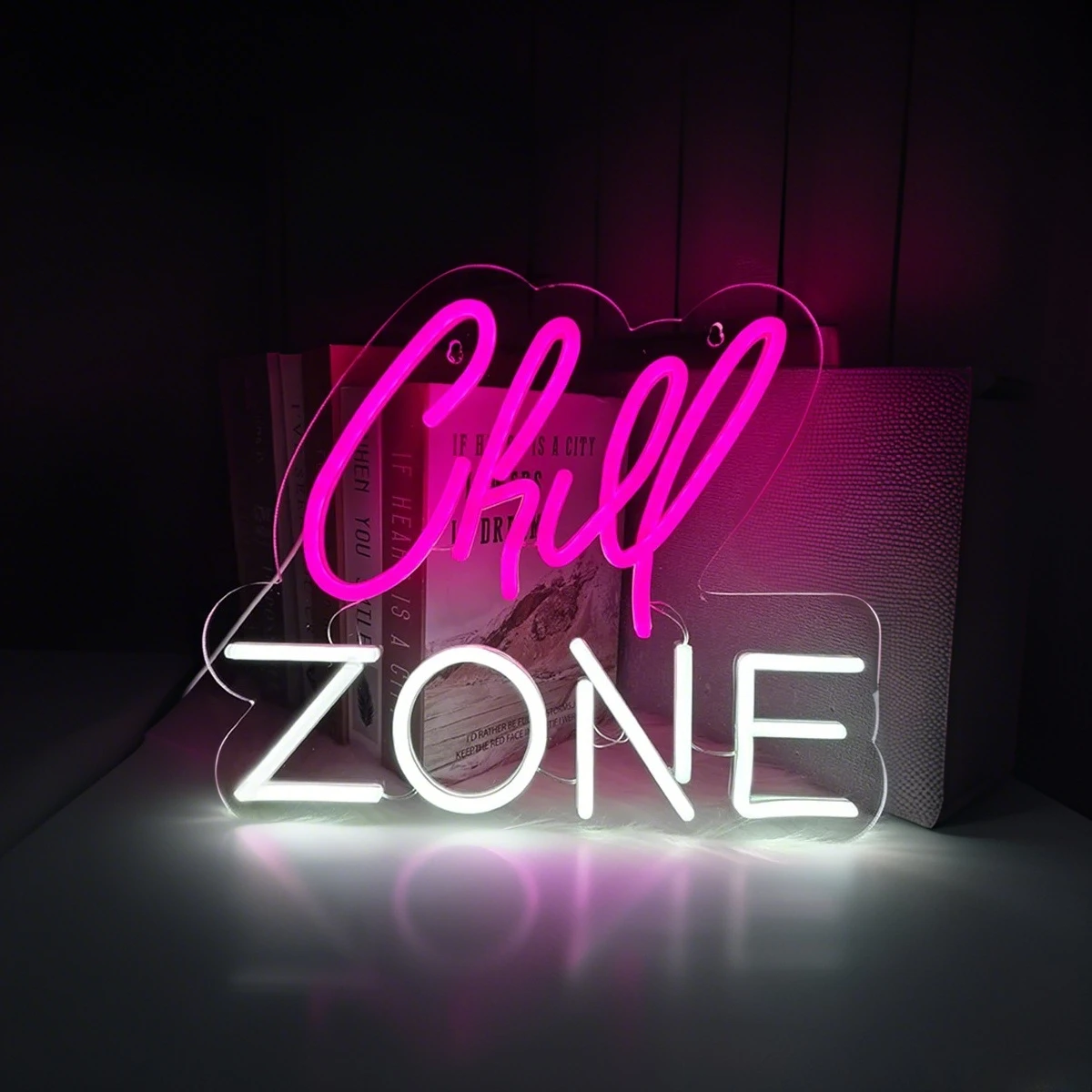 

Chill Zone Neon Sign LED Light Emitting Letter USB Powered Wall Art Decor for Lounge Game Room Bar Man Cave Decor Neon Light