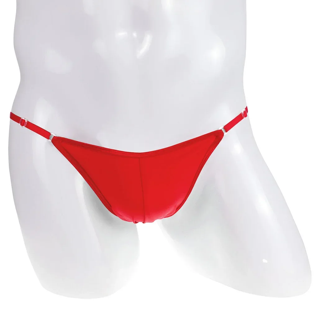 

Полупрозрачные трусы из ледяного шелка для мужчин, U-образные выпуклые трусы с низкой посадкой, регулируемые прозрачные дышащие манкини, мягкое эластичное нижнее белье