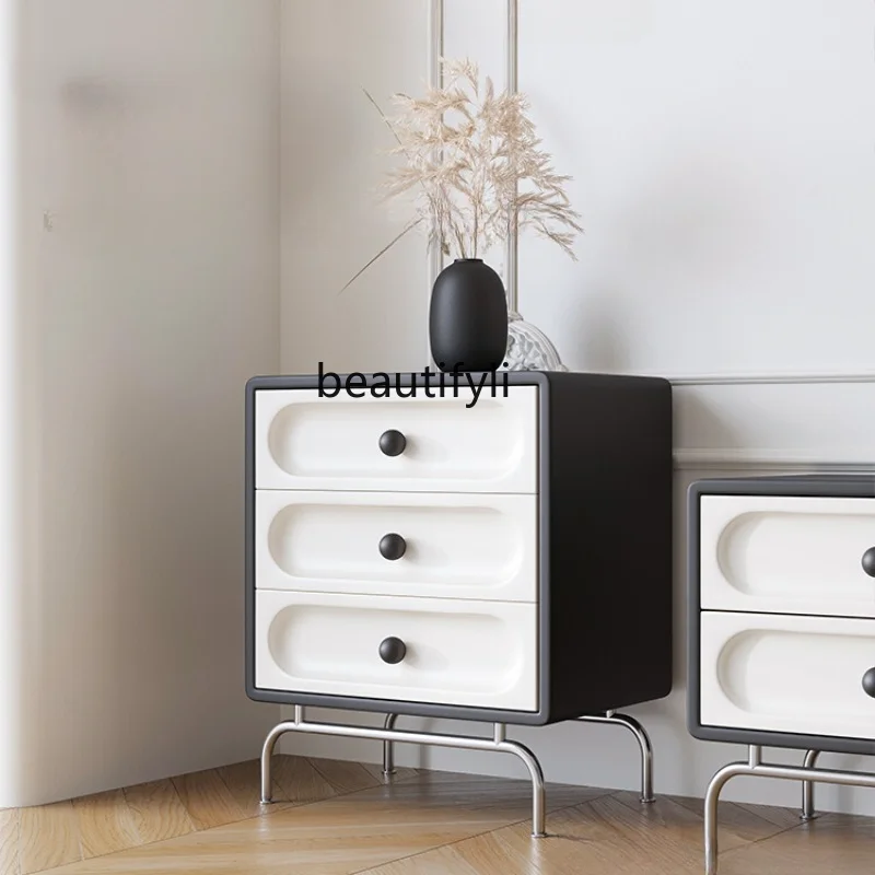 

zq Modern Chest of Drawers Simple TV Cabinet Side Clothes Closet Chest of Drawers Storage Cabinet Black and White Retro