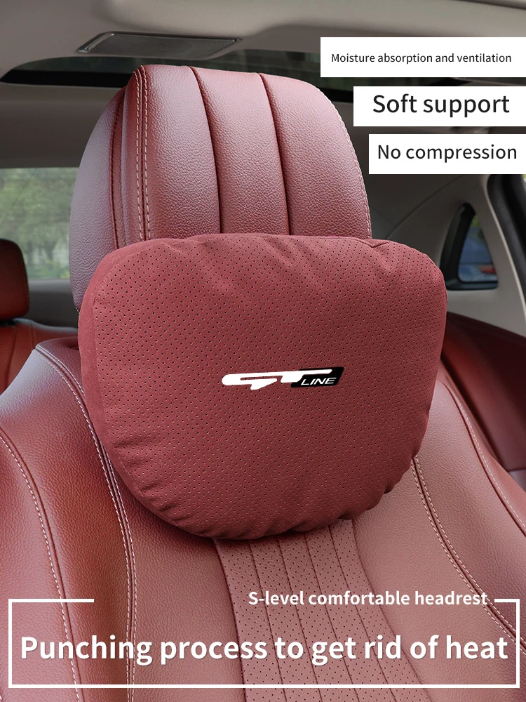 For Kia GT Line K5 Sportage Picanto Rio Cerato Soul Carens Seltos Car Headrest Neck Support Seat Lumbar Cushion Soft Neck Pillow