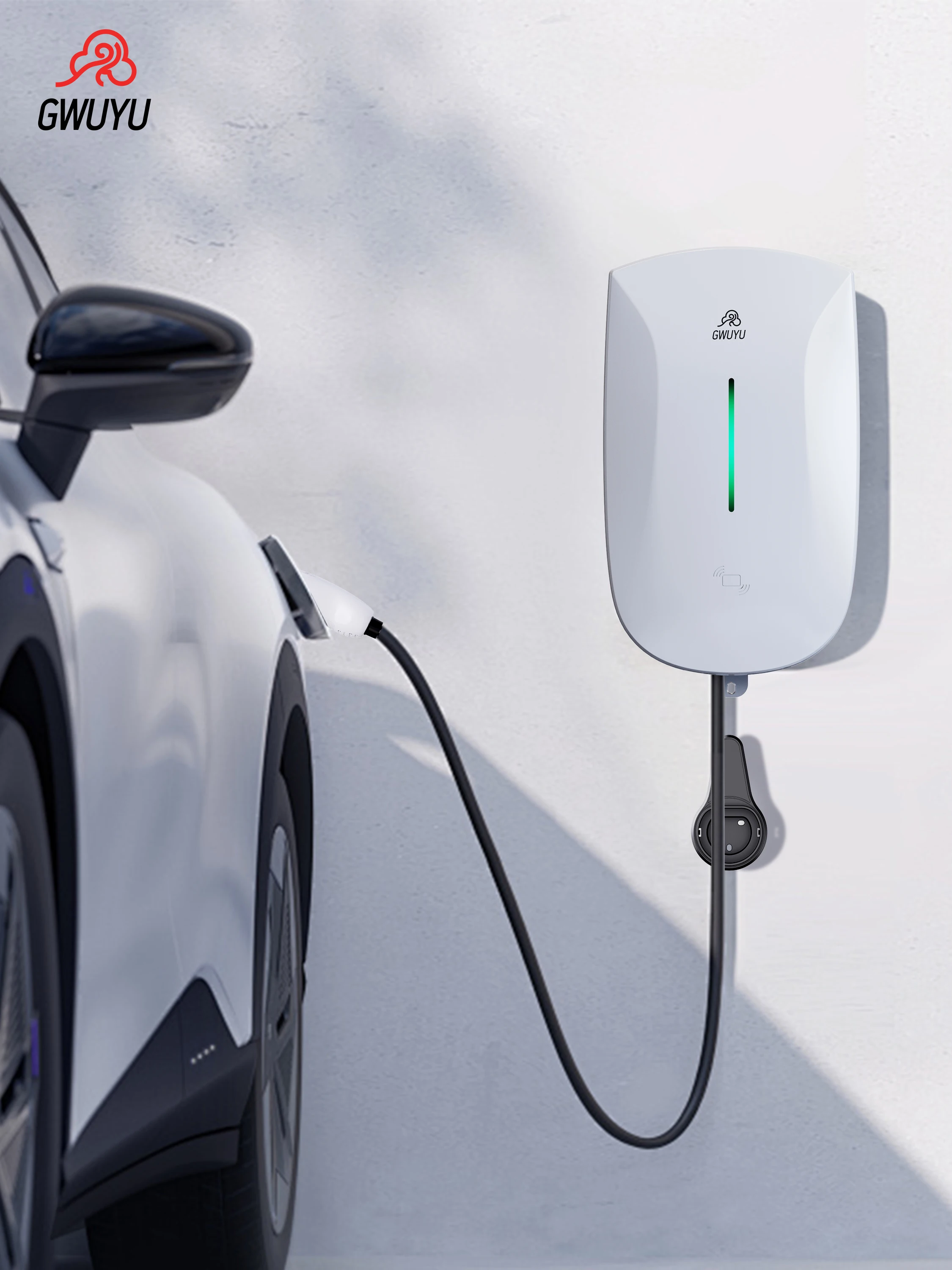 GWUYU EV-laadstation 16/32A elektrische autolader EVSE Wallbox Wallmount 7/11/22KW Type2-kabel IEC62196 APP-bediening - afbeelding 2