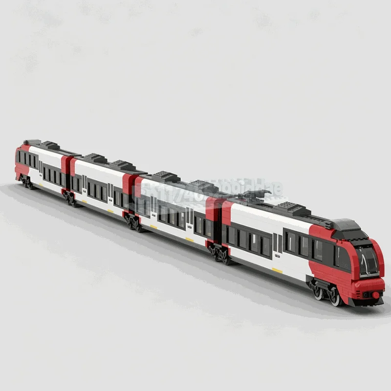 1802PCS Modern Regional Passenger Train Building Blocks Electric Railway Model DIY Assembly Set Detailed Transport Display Gift