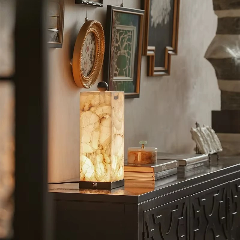 Furniture Luxury Italian Marble Light Emitting Diode Home Decor Table Lamp Modern Sofa Corner Reading Light Bedroom Electric