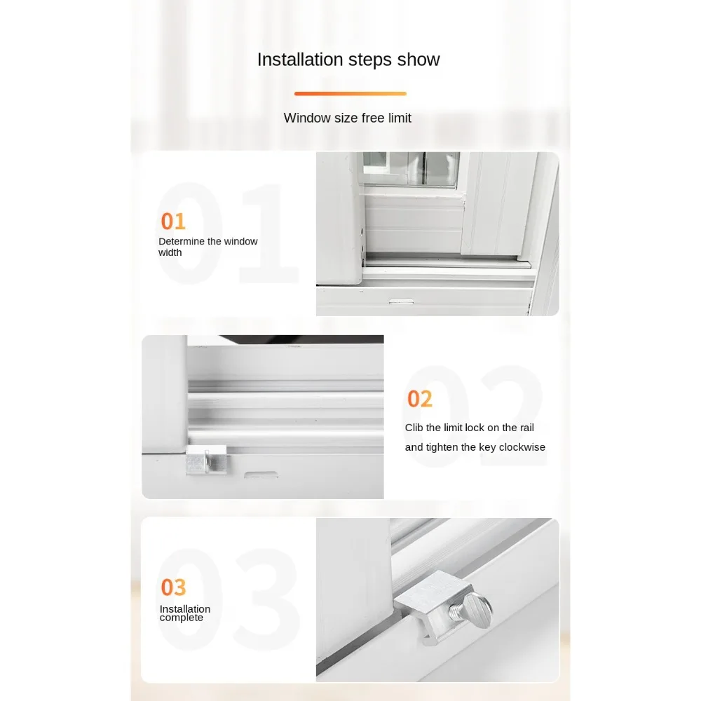 أقفال نافذة جديدة من سبائك الألومنيوم قابلة للتعديل، مشابك أمان منزلقة، قفل نافذة آمن، نافذة سدادة #5