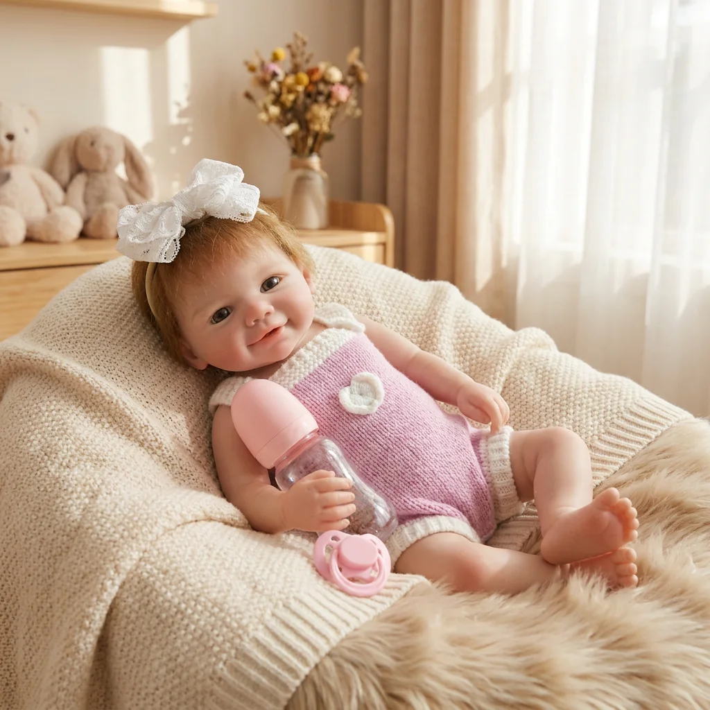 13 Inch Vivienne Reborn Baby Doll Rooted Hair Solid Full Body Silicone Washable Hand Painted Lifelike Collectible Art Gift（TT）