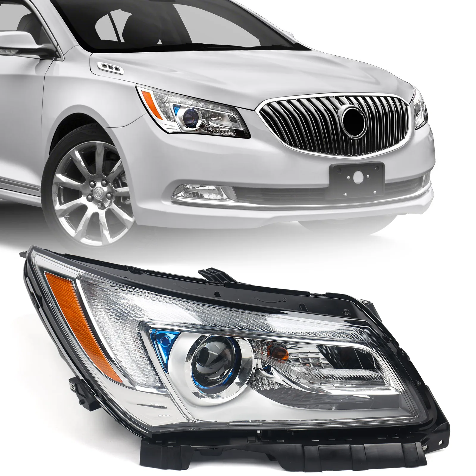 

Фары в сборе для Buick Regal Sedan 2014 2015 2016 2017, галогенная фара для проектора OEM 13409902 GM 2502413