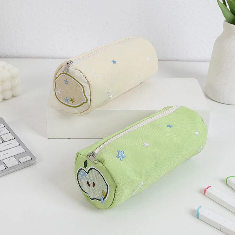 Kawaii Green Apple Cute Cake Pencil Case Storage Bag Cosmetic Bag Student Stationery School Supplies Back To School