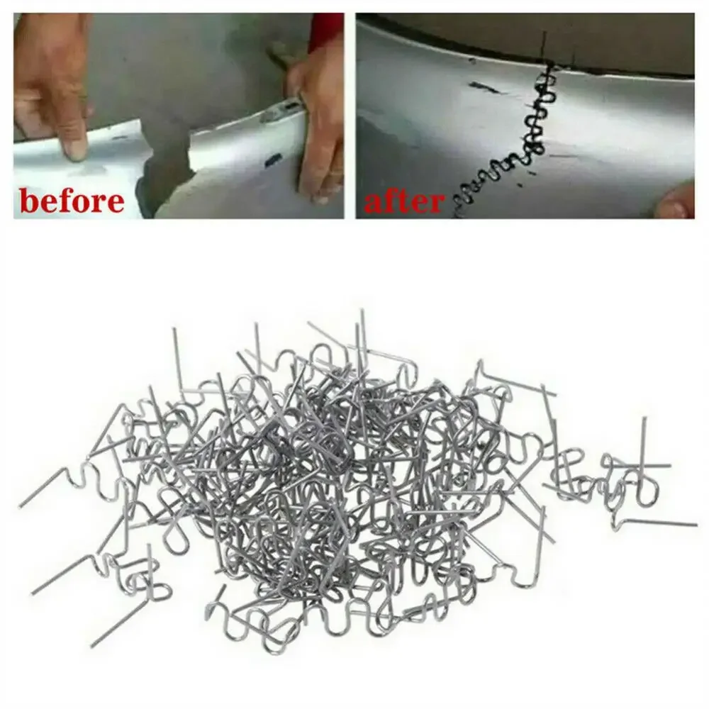 100pcs Plastic Welding Bumper Soldering Bumper Repair Iron Staples Hot Welding Plastic Clip Bumper Repair Tool Hot Stapler Tools