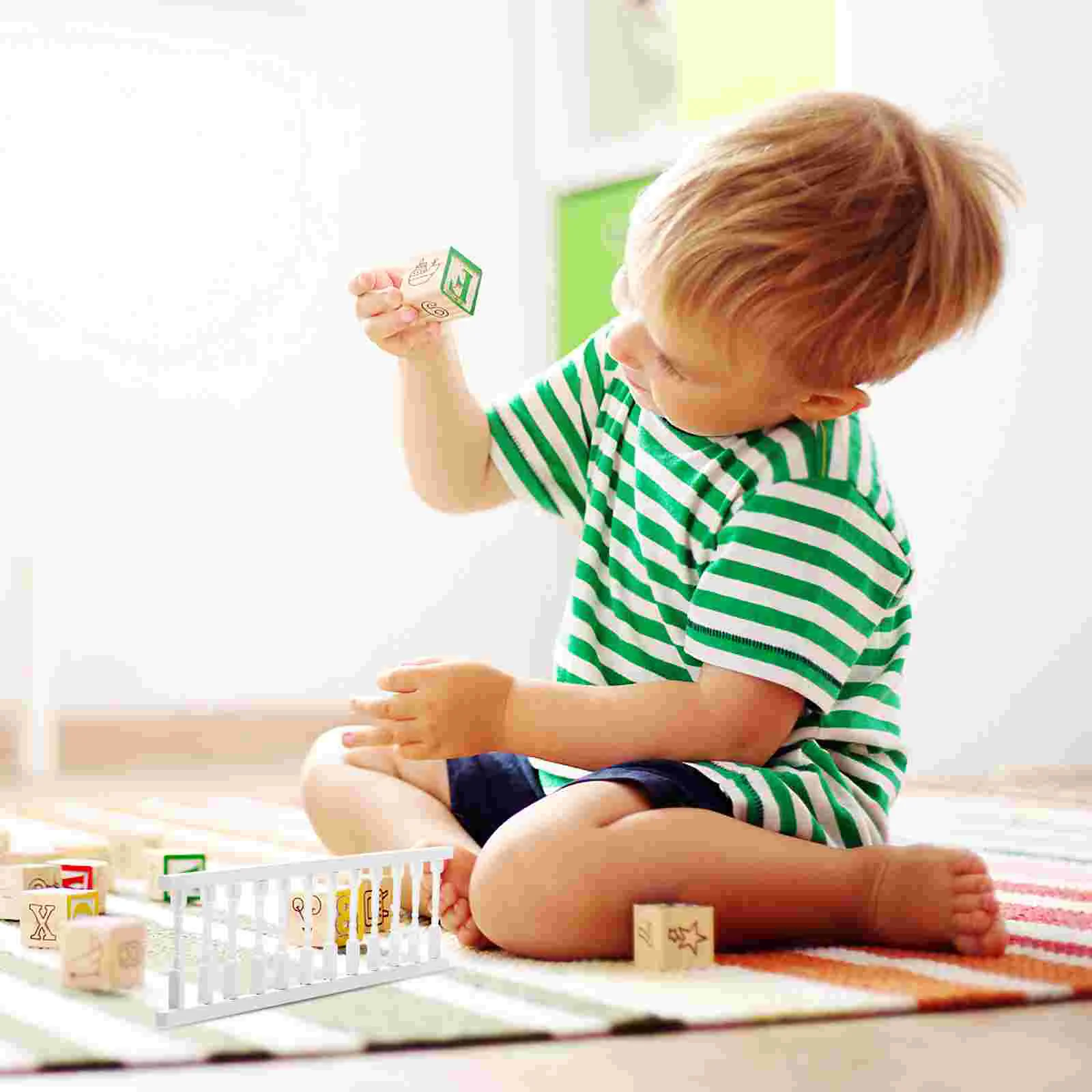 Accesorio para el hogar, barandilla de columna blanca, muebles de decoración DIY de madera en miniatura para niños