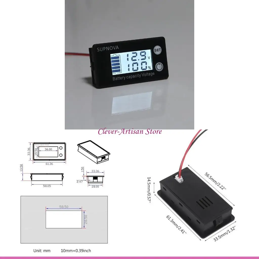 

E06B for DC 7-68V Acid Lithium LiFePO4 Ternary Lithium Battery Monitor G