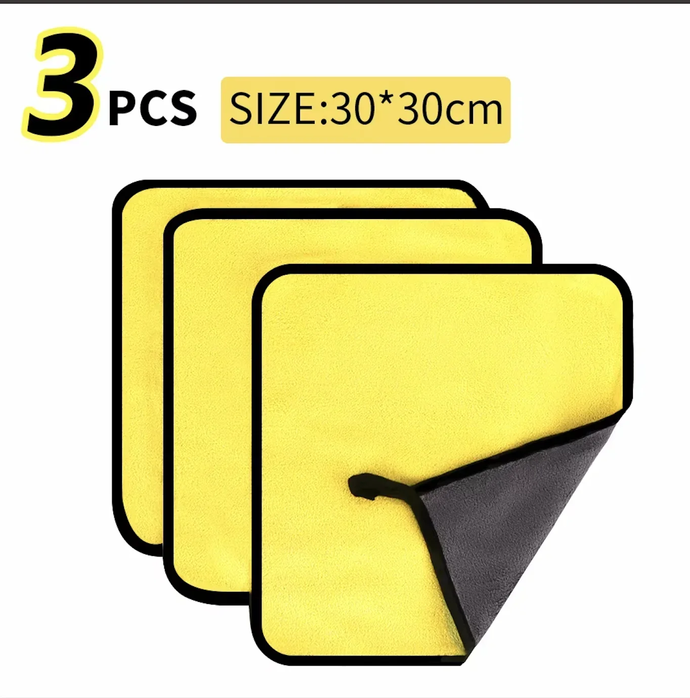 Dubbellaags Washandje Microfiber Car Cleaning Handdoeken 30X60cm 1/2/3/6/10pcs Zacht Sneldrogend voor Windows Spiegels Poetslappen