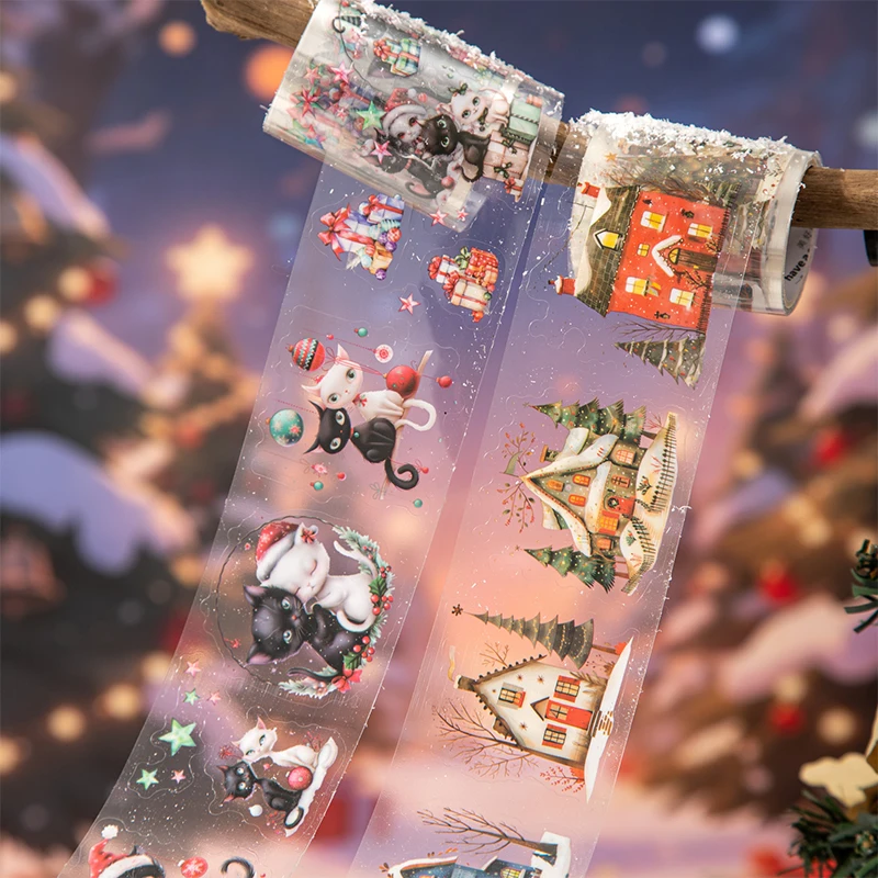 Journal GO 5x200cm Strange Christmas Night Tape Stickers for Scrapbooking Collage Junk Journal Greeting Cards Material Tape