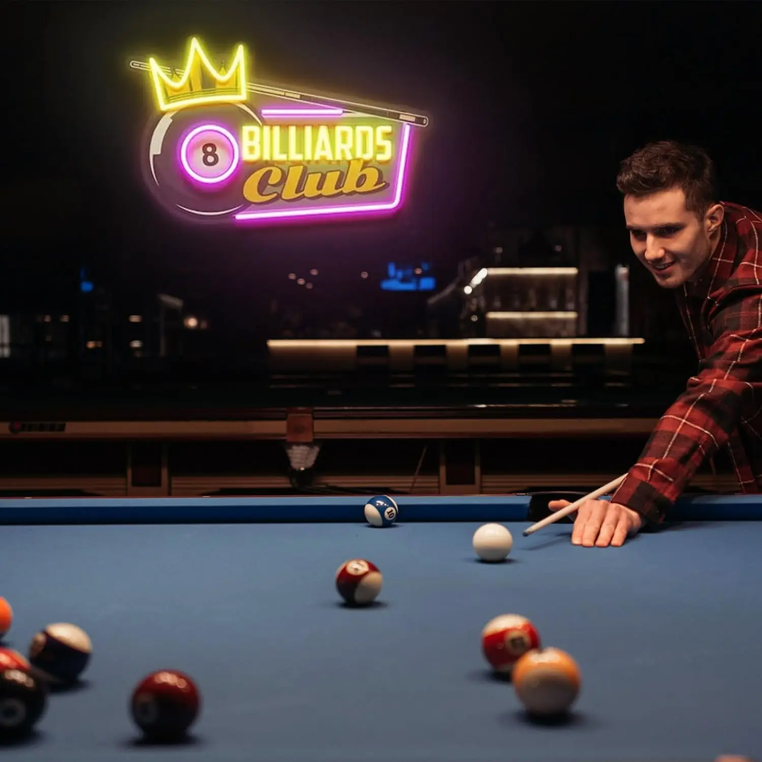 Vibrant 8 Ball with Crown LED Neon Sign for Billiards Club Bar Game Room Man Cave Decor Lucky Ball Symbol of Victory Wall Art