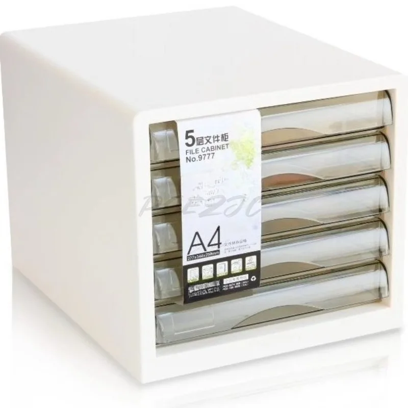 White Five Layer Filing Cabinet for Office and Home Use, Convenient and Tidy for Organization and Storage