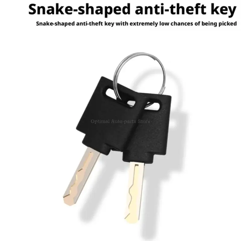  Motorcycle and Cycle Lock with Fabric-Covered Chain and 2 Keys