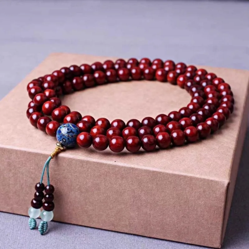 Indian small-leaf rosewood 0.8 lacquer original prayer beads couple's style decorative item sweater chain jewelry bracelet