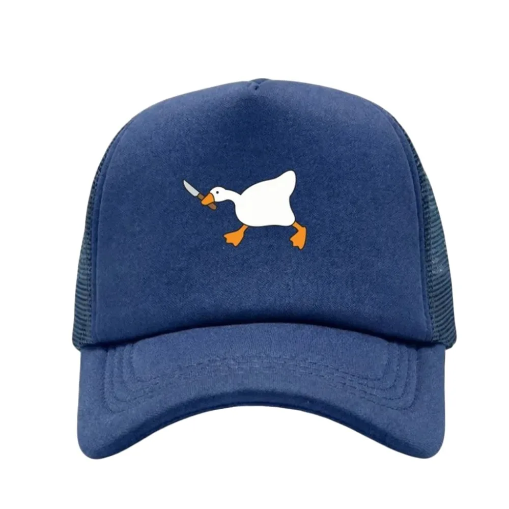 

Fashion Summer White Goose Baseball Cap Embroidered Breathable Trucker Hat Casual Adjustable Snapback Hat Unisex