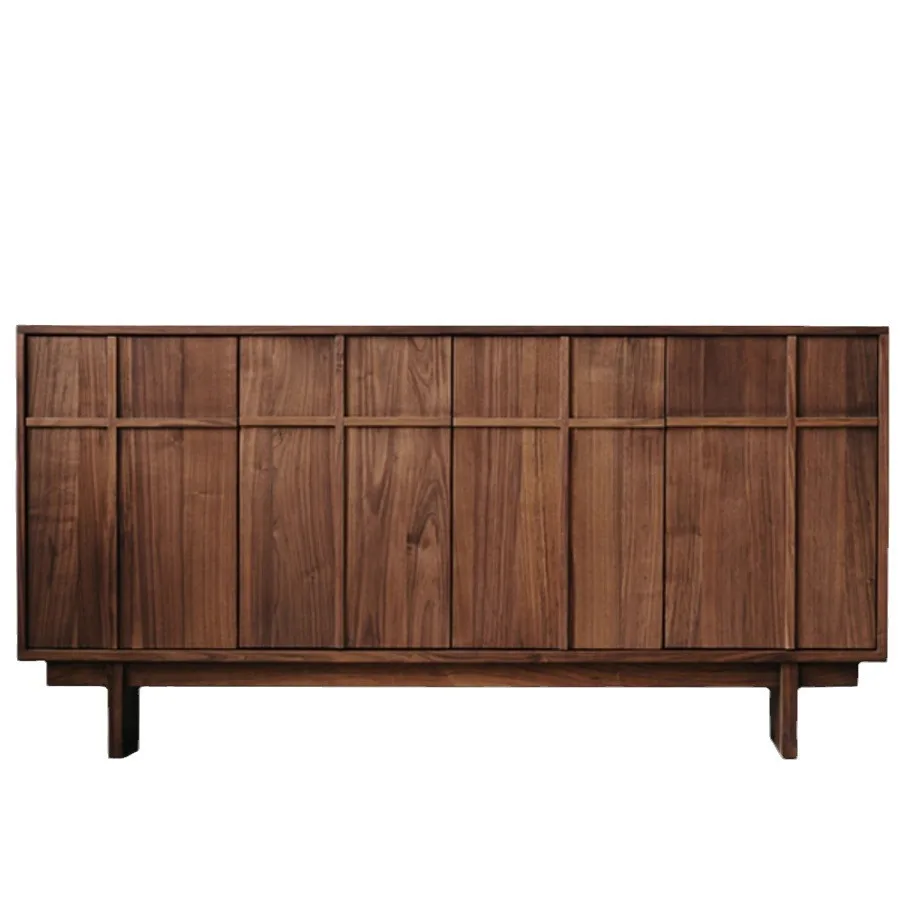 

Dining side cabinet integrated against the wall Living room cabinet Solid wood retro storage cabinet