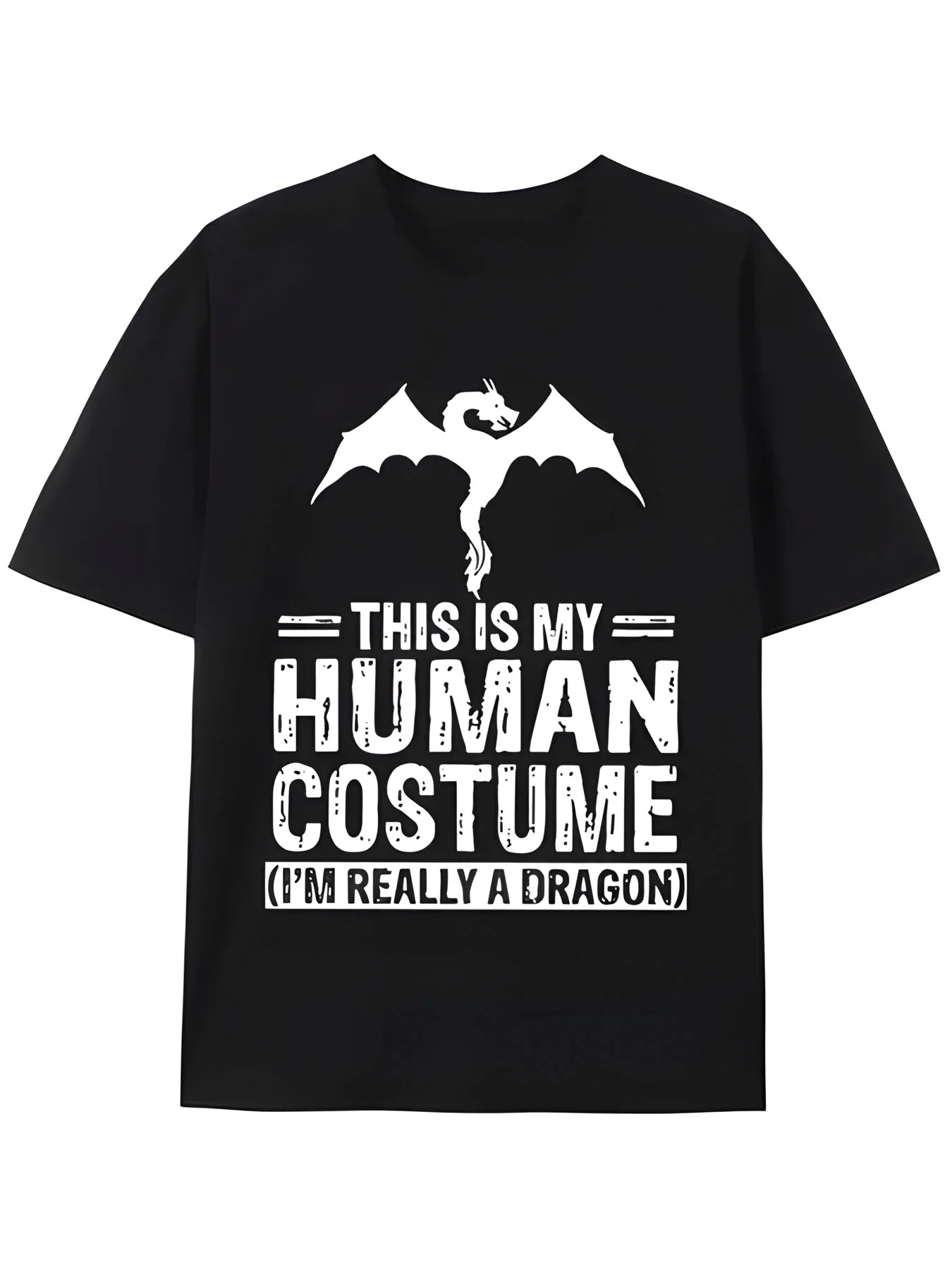 Men's Fun Dragon Pattern T-shirt - 