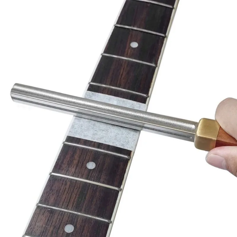 Guitar Fret Crowning Luthier File Guitar Fret Trimming Repairing Tool With 2 Pcs Neck Protection Instruments Wooden Accessories