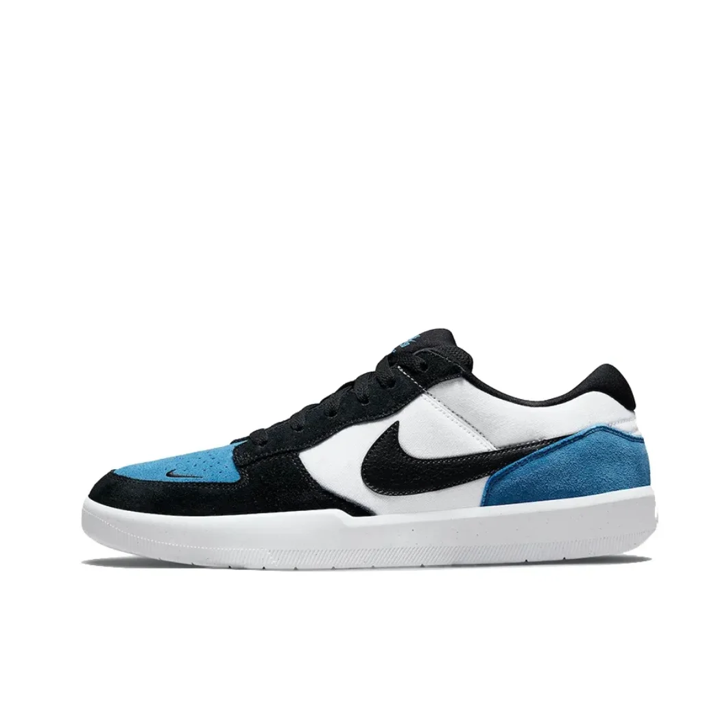 Nike SB Force 58 Men's and Women's Low-top Board shoes Classic Retro Casual Shoes Black White and Blue Color Matching