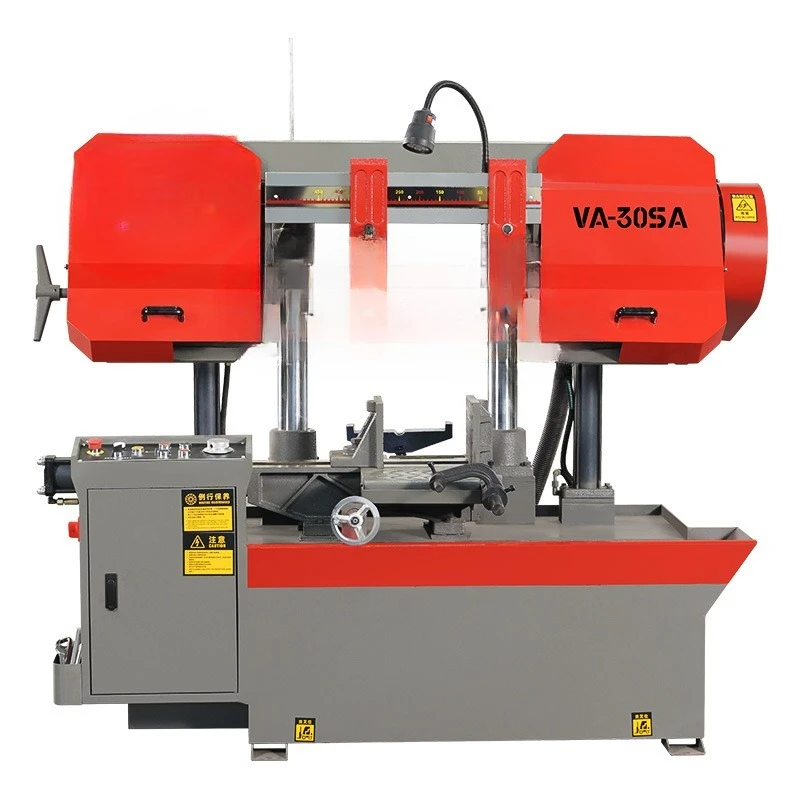 Band sawing machine hydraulic semi-automatic double column horizontal cutting stainless steel rod tube