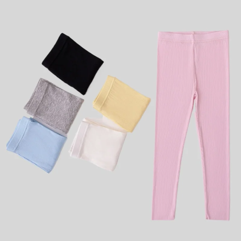 Girl Pants Elastic Modal Cotton Kids Leggings Candy Color Girls Skinny Pants Trousers Ribbed leggings 2-13Y Children Trousers