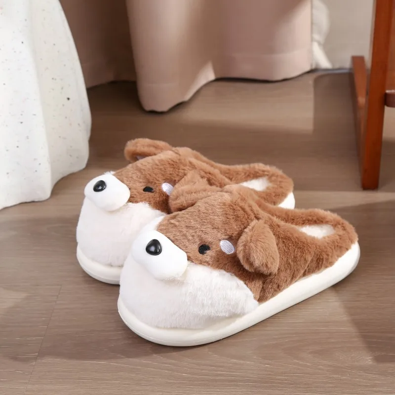 Warm New Winter Women Slipper Sandals Home Cotton Shoes For Indoor Eva Faux Plush Fur Thick Platform Adorable Lamb Men Slipper