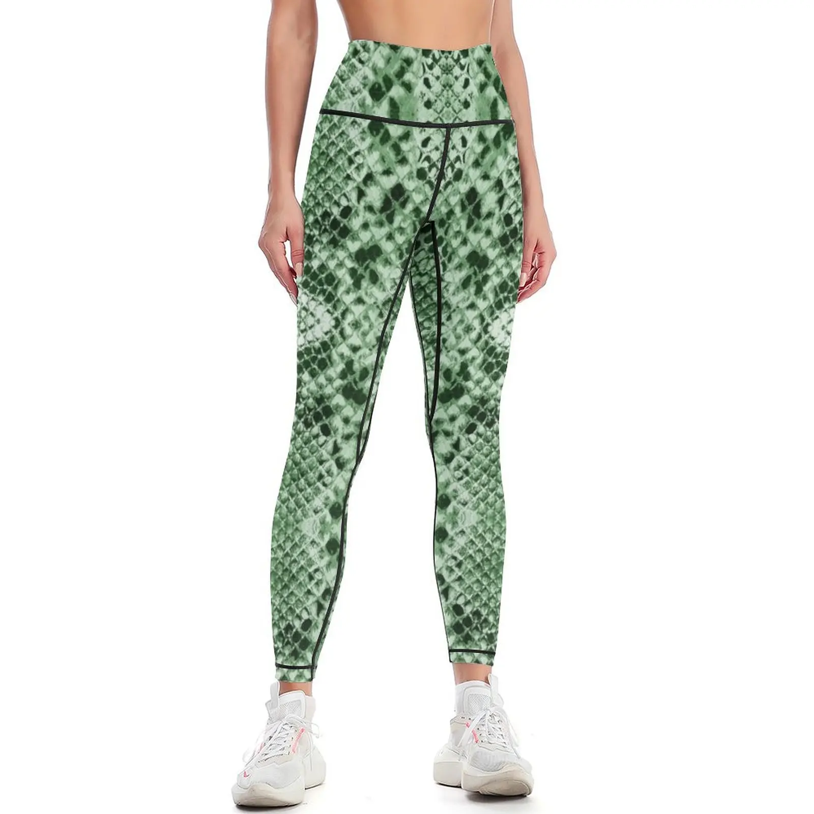 

Snakeskin green Leggings flared gym clothing Womens Leggings